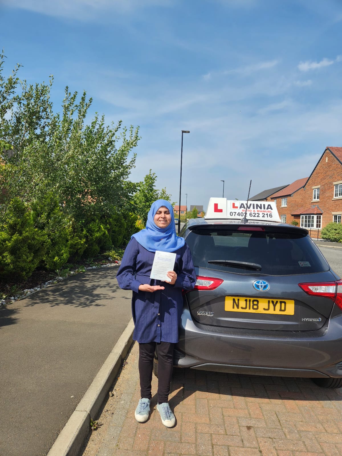 Happy student SC who passed driving test Newcastle
