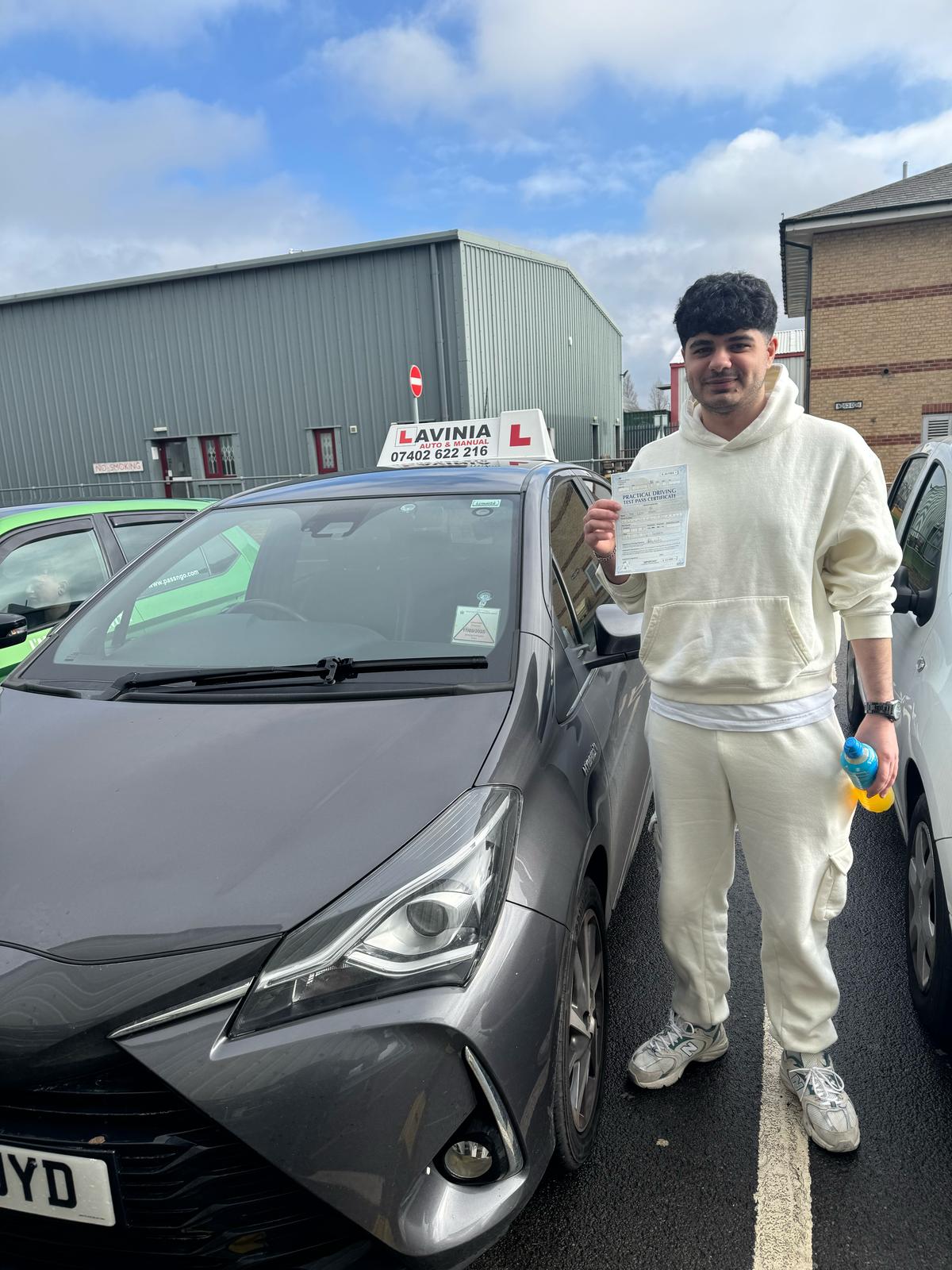 Happy student SC who passed driving test Newcastle